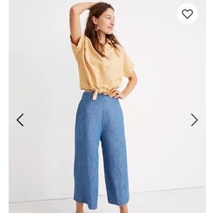 Madewell Chambray Pull-On Crop Pants